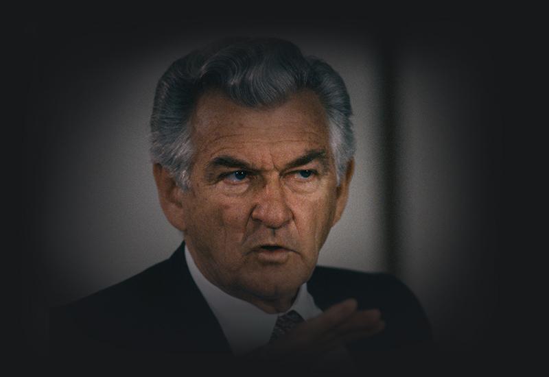 This is a portrait of Prime Minister Robert Hawke.