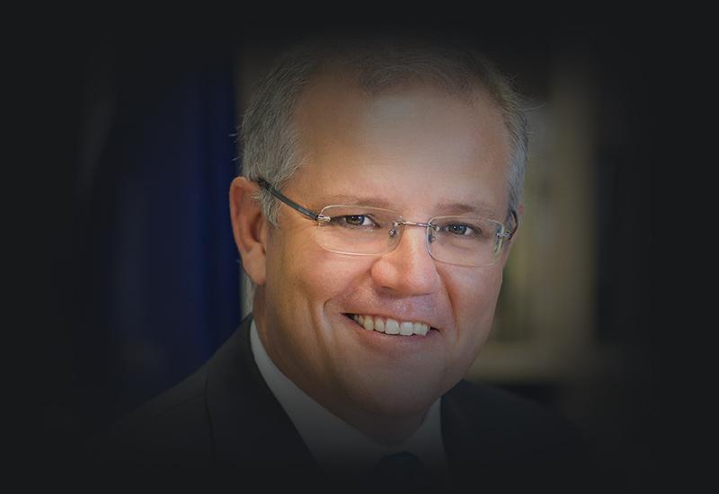 Colour portrait photograph of Scott Morrison supplied by Prime Minister and Cabinet.