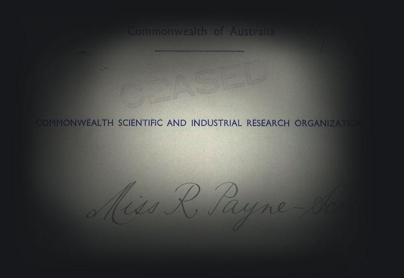 File from CSIRO for employee Miss R Payne-Scott