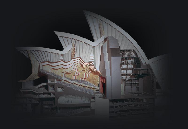 Architectural model showing a section of the Opera House.