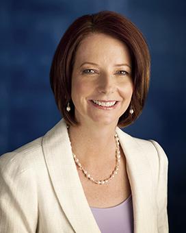 Colour portrait of Julia Gillard supplied by Prime Minister and Cabinet. 