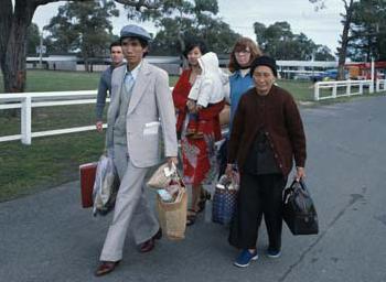 Indo-Chinese refugees arrive in Melbourne, 1979.