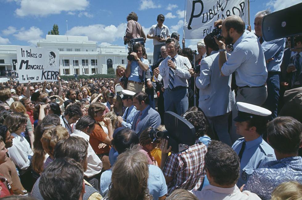 Bob Hawke at a Dismissal rally in Canberra