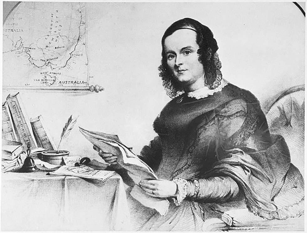 Photograph of a drawing of Caroline Chisholm
