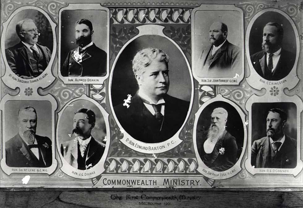 Commemorative portraits of the first Commonwealth ministry.