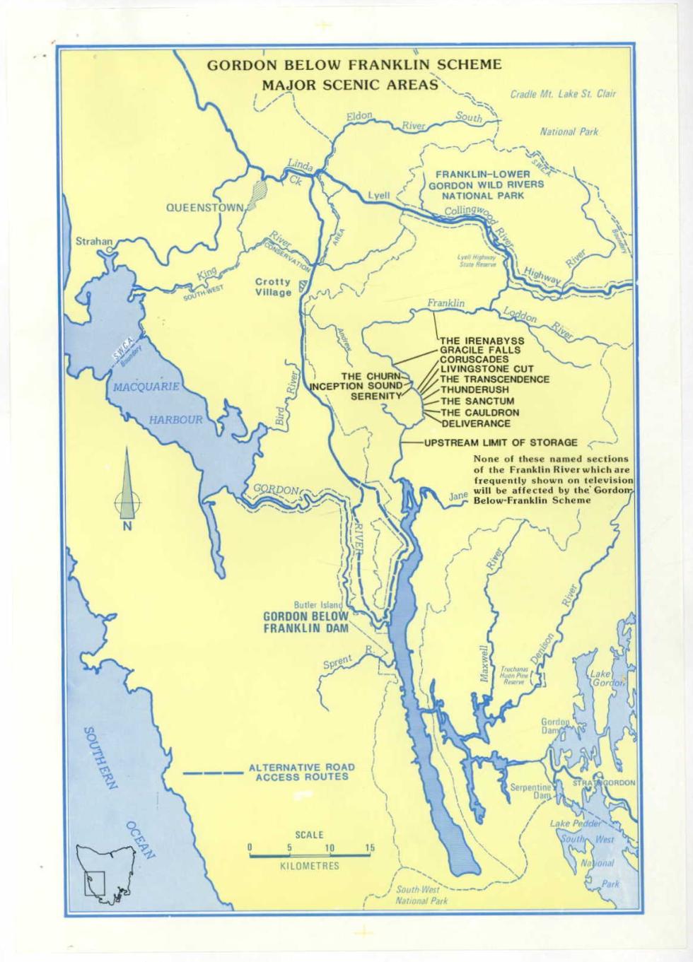 Map of the Gordon below Franklin area.