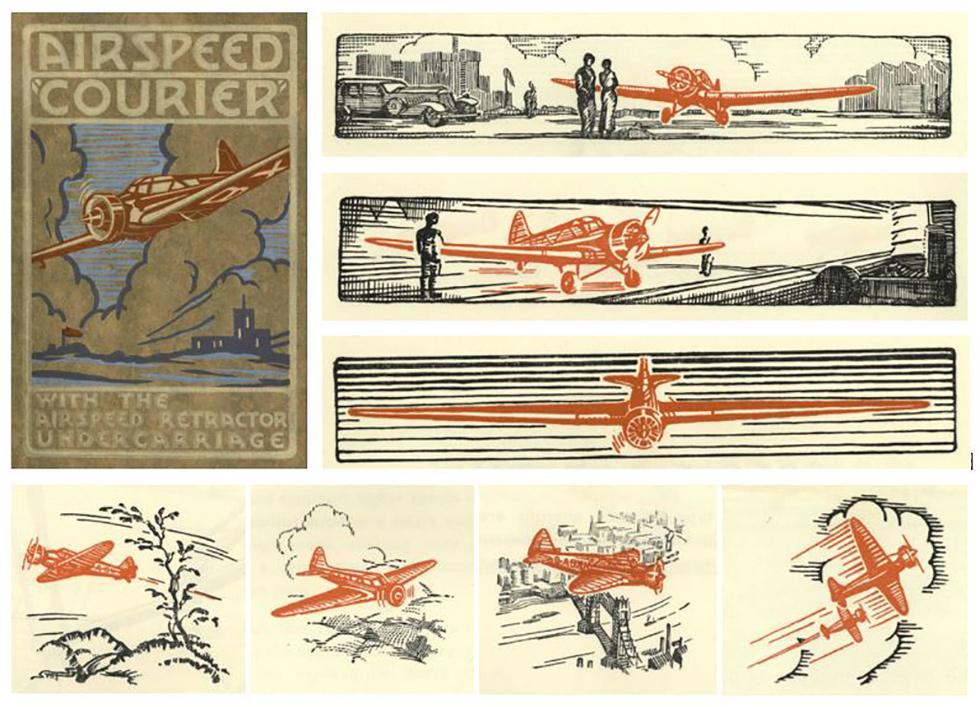Illustrations of the Airspeed Courier airliner