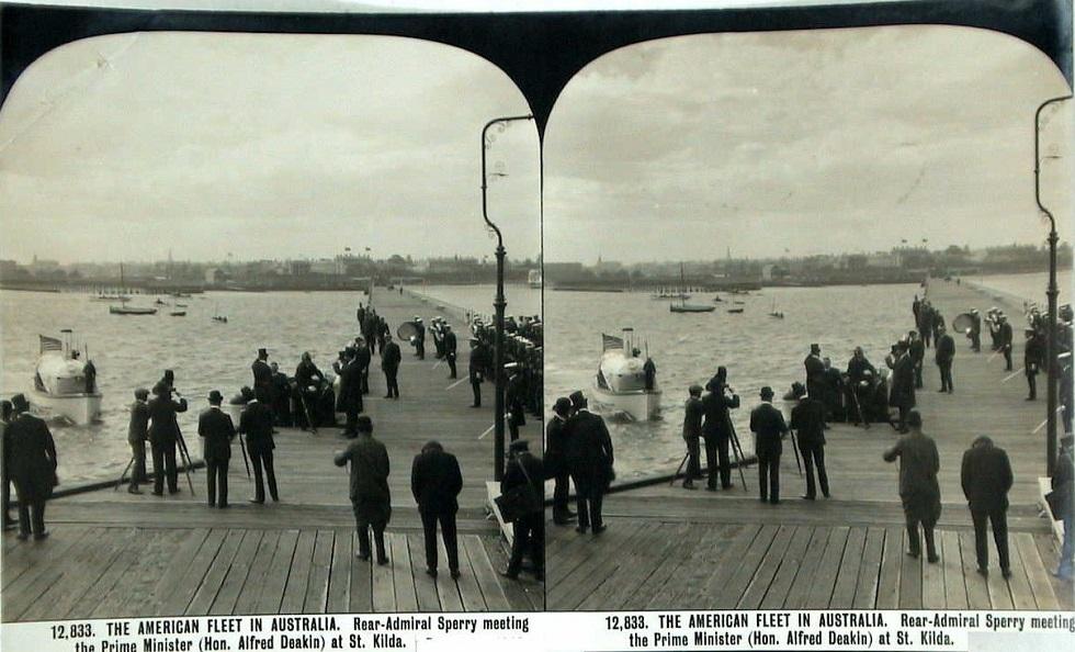 Alfred Deakin greets the ‘Great White Fleet’ in 1908