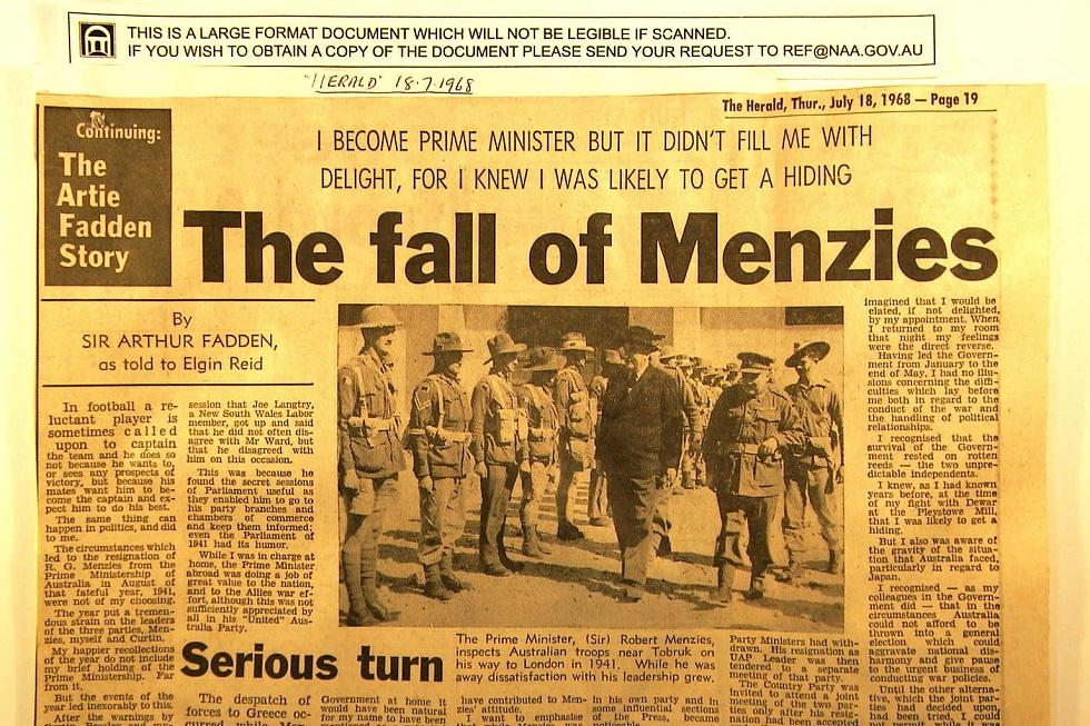 The fall of Menzies