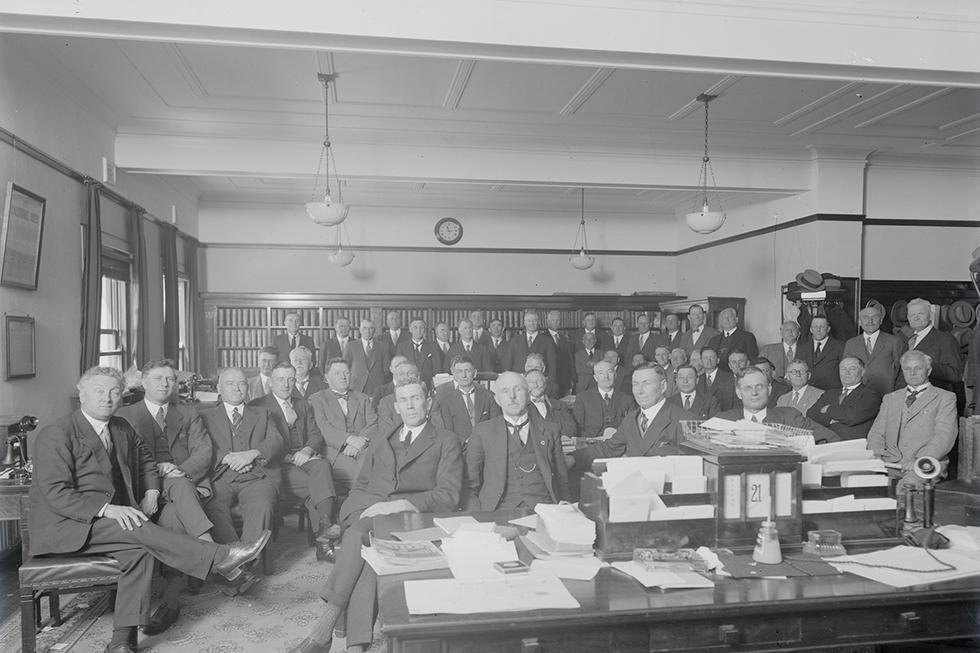 The Caucus of 53 Labor parliamentarians meeting at Parliament House on 22 October 1929. 