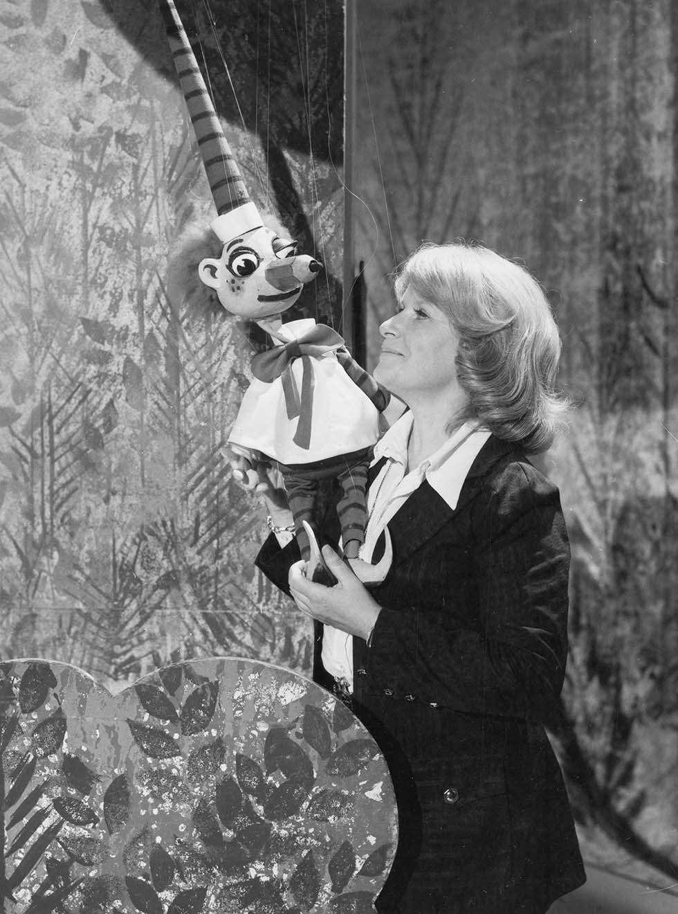 A marionette puppet pictured with television co-host