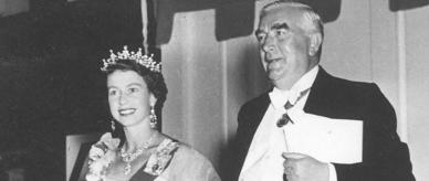 Queen Elizabeth II and Prime Minister Robert Menzies.