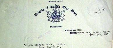 Letter to Prime Minister Stanley Bruce