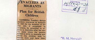 British children evactuated during war to remain as migrants – comments  by Prime Minister John Curtin.