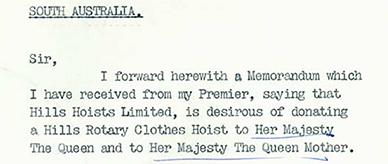 Correspondence concerning an offer by Hills Hoists Ltd.