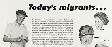 Promoting migration - 'Today's migrants...tomorrow's Australians' poster.