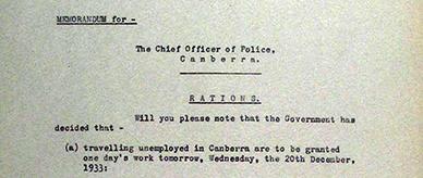 Memorandum for the Chief Officer of Police regarding work for ration.