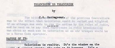 A document regarding the nature of television as a medium.