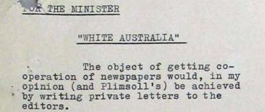 White Australia memorandum.