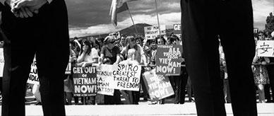 Protest against the Vietnam War outside Old Parliament House.