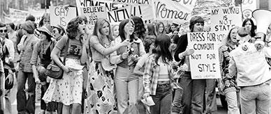Women's rights demonstration in Melbourne to mark International Women's Day, 8 March 1975.