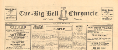 Front page of the Cue-Big Bell Chronicle and Reedy Recorder