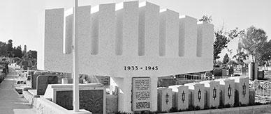 The Holocaust Memorial dedicated in Melbourne in 1963.