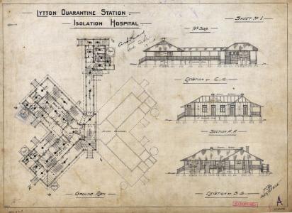 Building plan and elevation drawing