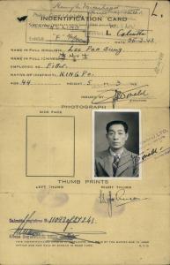 Lee Pao Sung’s identification card. NAA: D1976, SB1944/868