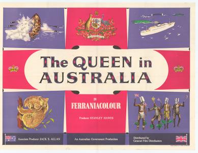 Poster for 'The Queen in Australia' film. 