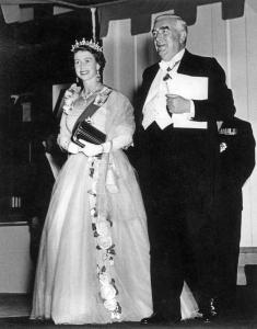 The Queen with her first Australian prime minister, Sir Robert Menzies in Canberra.