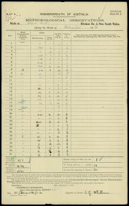 December 1930 meteorological observations made by E G Whitlam