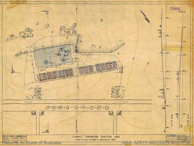 A plan drawing showing the aerial view of choreography for the coronation. 