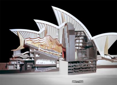 Architectural model of a section of the Sydney Opera House.