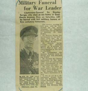 Military Funeral for war leader Lieutenant-General Sir Stanley Savige.