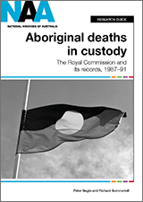 Cover of 'Aboriginal Deaths In Custody' research guide.