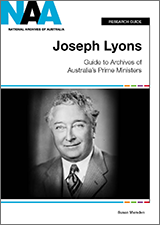 Cover of 'Joseph Lyons' research guide.